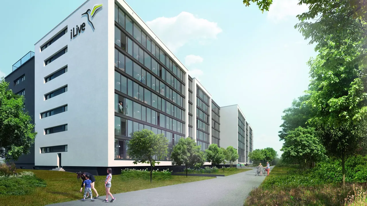 Außenansicht: Es wird die Fassade der hausInvest Immobilie Am Haardtring in Darmstadt abgebildet