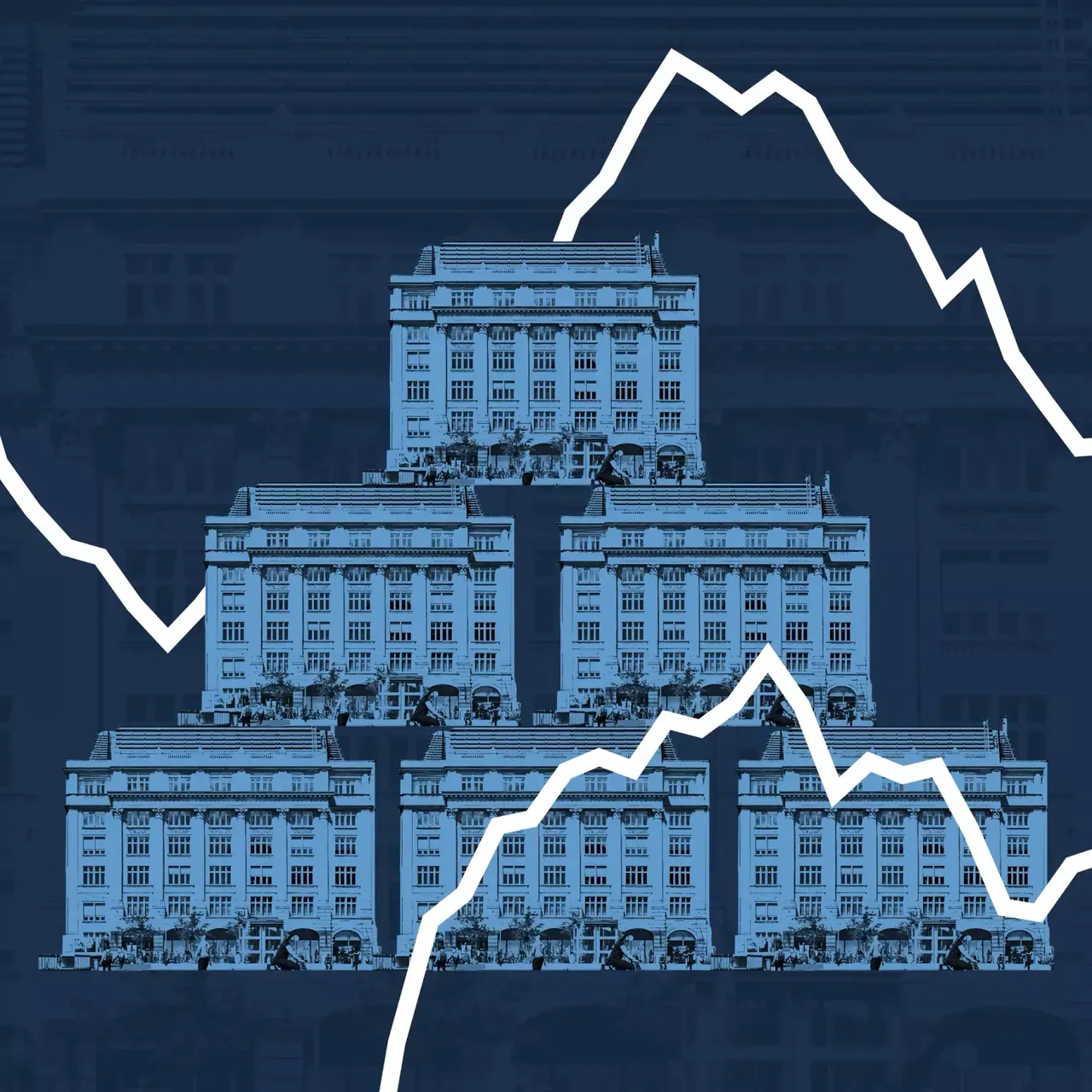 Die Grafik zeigt eine Pyramide aus Immobilien