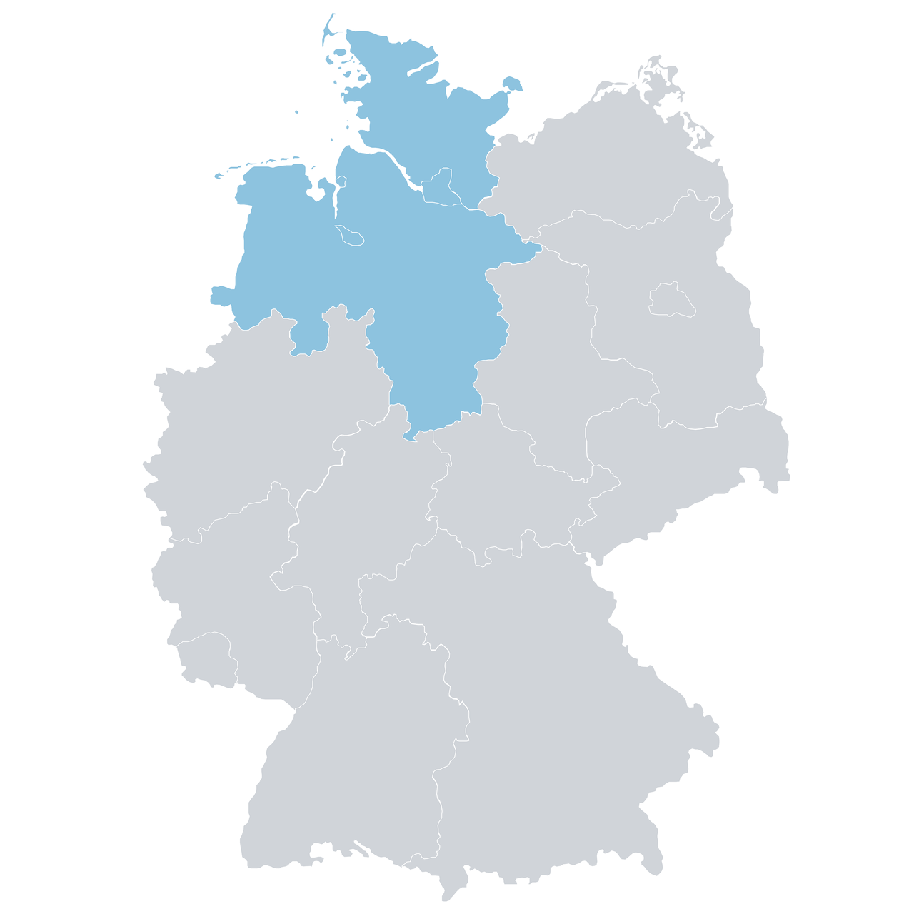 Grafik von der Deutschlandmarte mit der Markierung der Vertriebsregion Nord