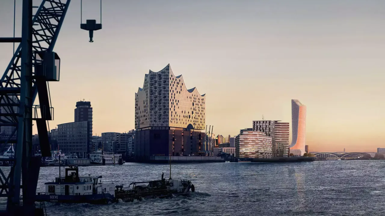 Überblick: Es wird im Vordergrund die Elbphilharmonie und im Hintergrund die hausInvest Immobilie Elbtower in Hamburg abgebildet.