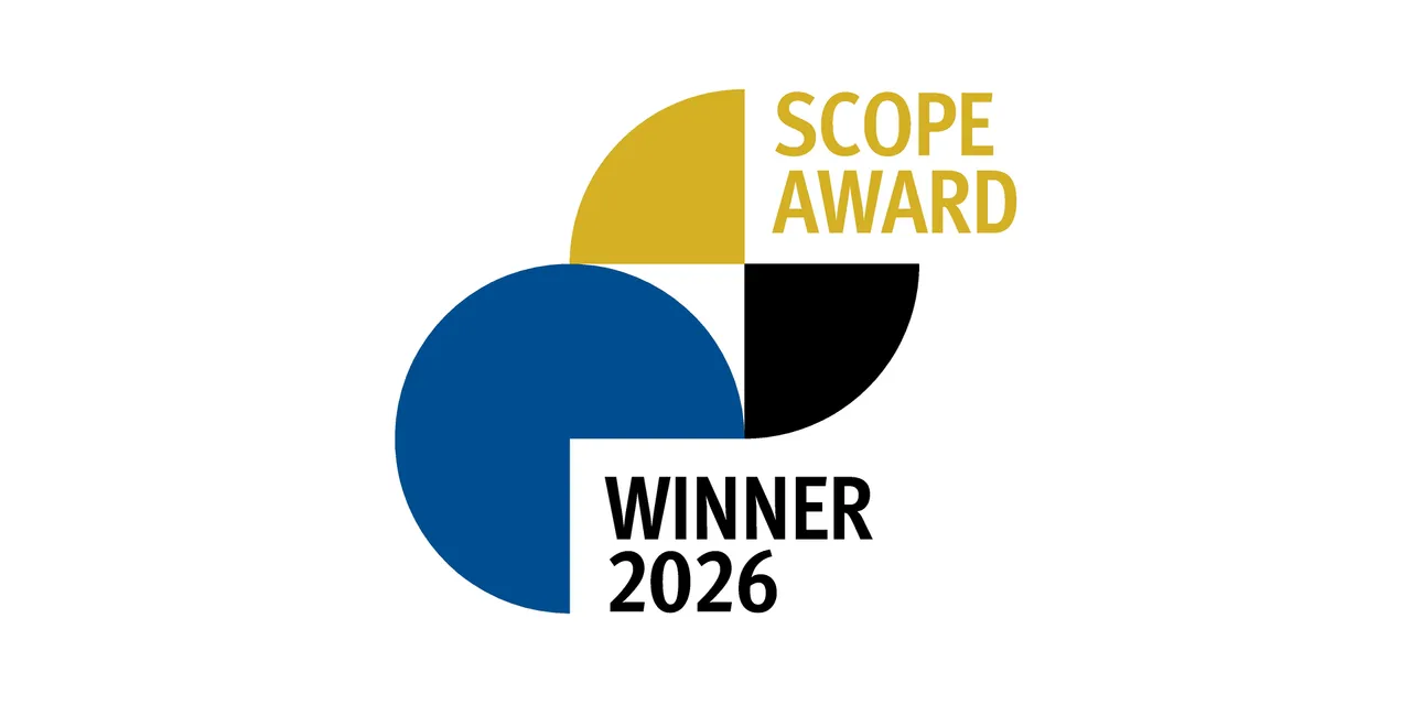 Es wird im Siegelformat das Winnerlogo des Scope Awards 2026 in der Kategorie 