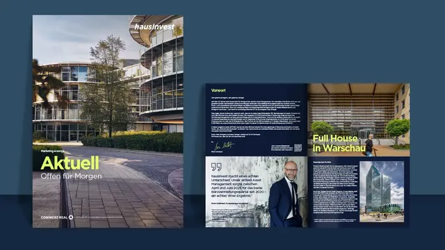 Es wird eine Vorschau der hausInvest Broschüre 