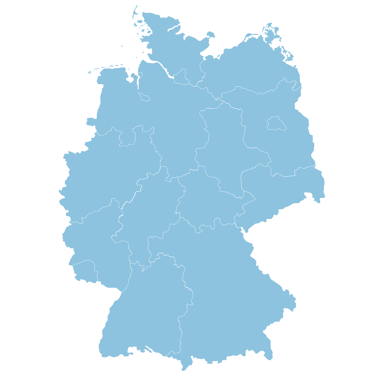 Grafik von der Deutschlandmarte mit der Markierung der Vertriebsregion Zentrale