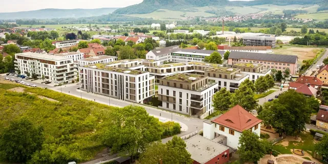 Außenansicht: Es wird ein Überblick über die hausInvest Immobilie QB Jena in Jena abgebildet