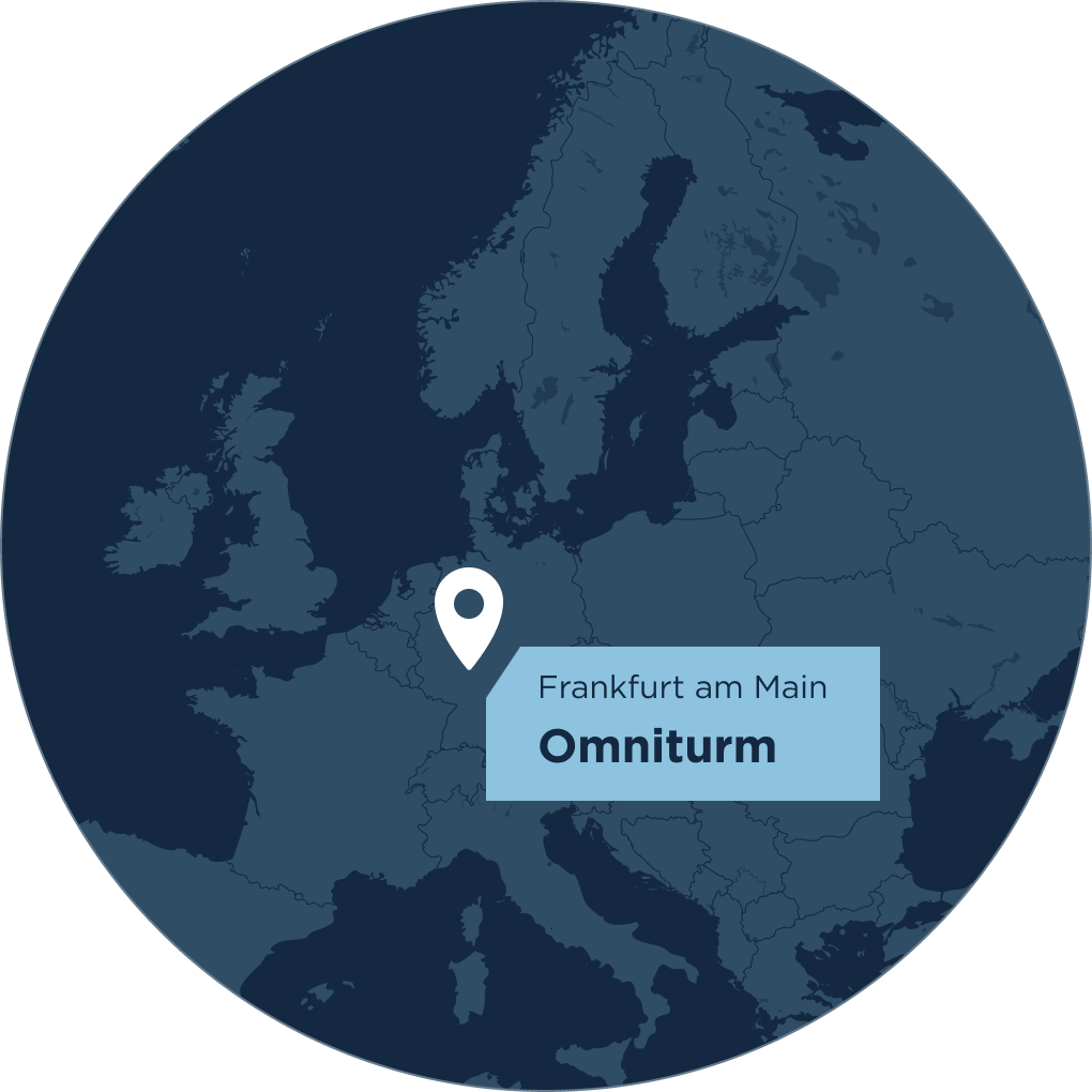 Map von dem Standort der hausInvest Immobilie Omniturm in Frankfurt