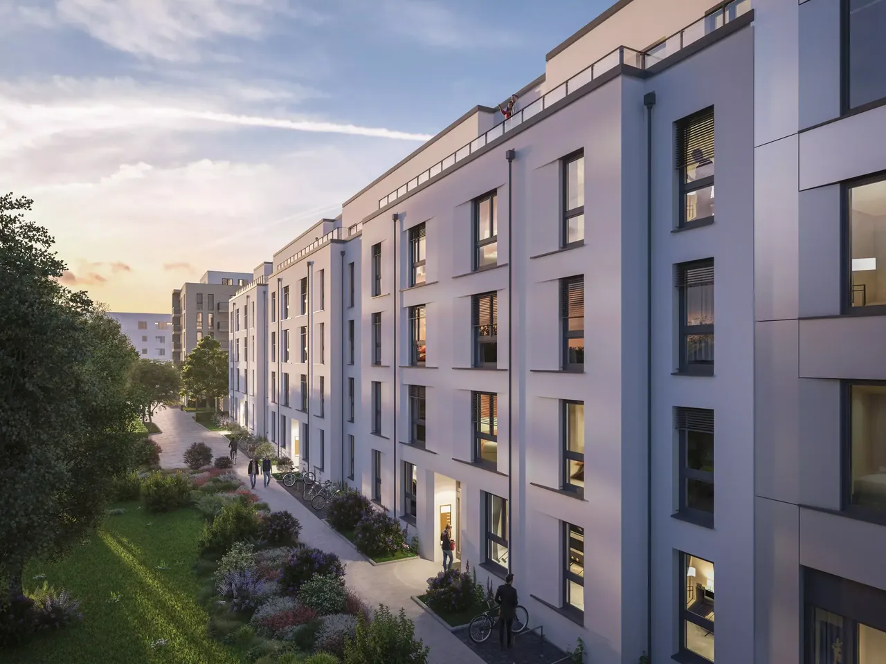 Außenansicht: Es wird die Fassade der hausInvest Immobilie Seetor Living in Nürnberg abgebildet