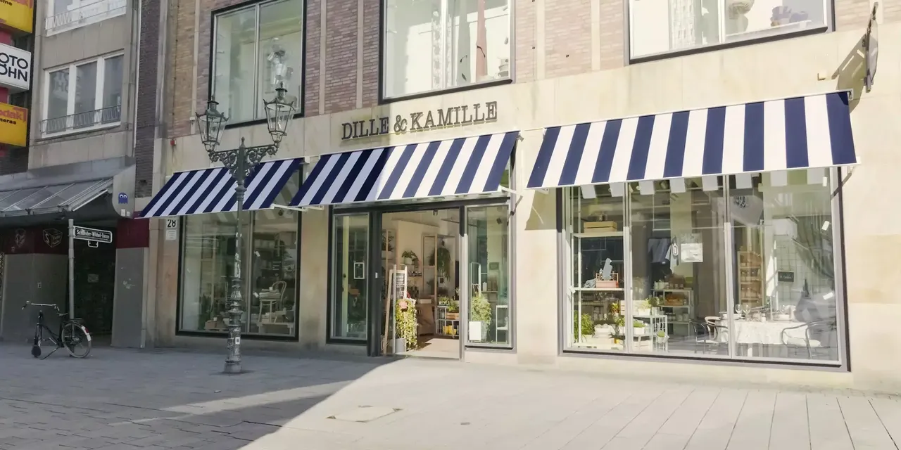 Innenansicht des Dille & Kamille-Stores in der hausInvest Immobilie Flingerstraße in Düsseldorf.