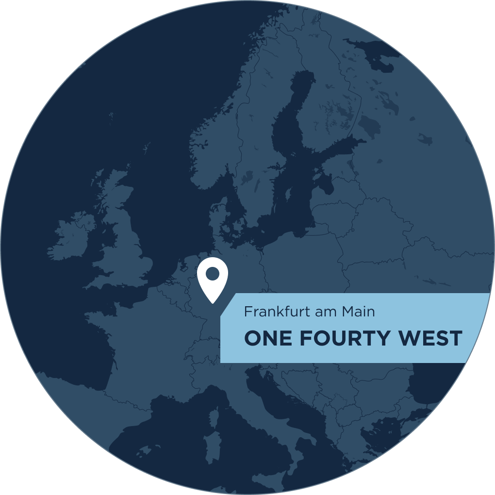 Map von dem Standort der hausInvest Immobilie One Forty West in Frankfurt