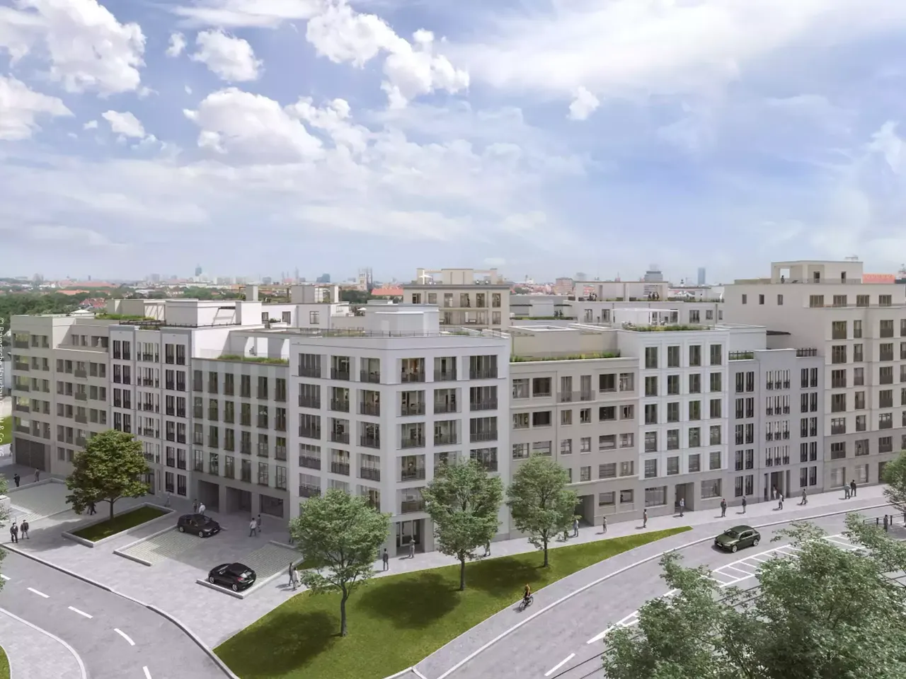 Außenansicht: Es wird die Fassade der hausInvest Immobilie Nockherberg in München abgebildet