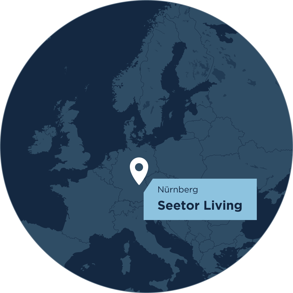 Map von dem Standort der hausInvest Immobilie Seetor Living in Nürnberg