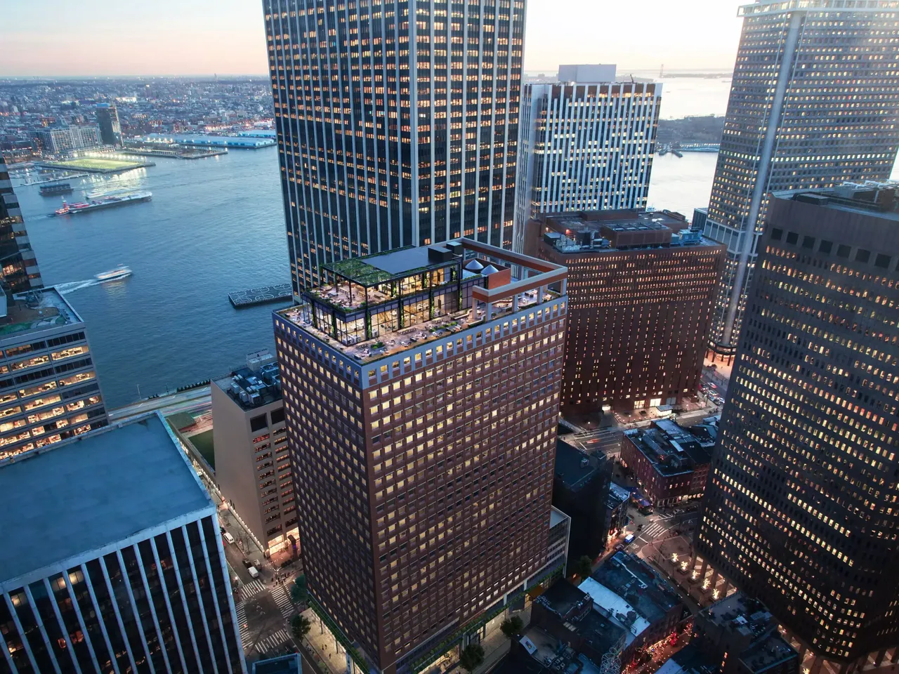 Außenansicht: Es wird die Fassade der hausInvest Immobilie 100 Pearl Street in New York abgebildet