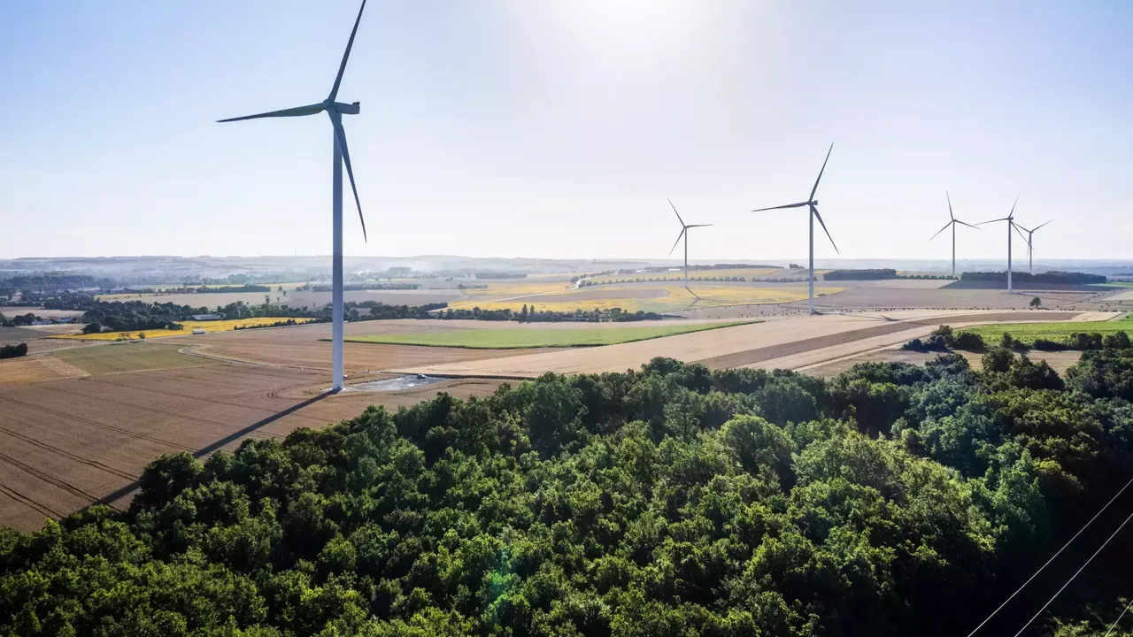 klimaVest: Luftaufnahme des Windparks ToutVent