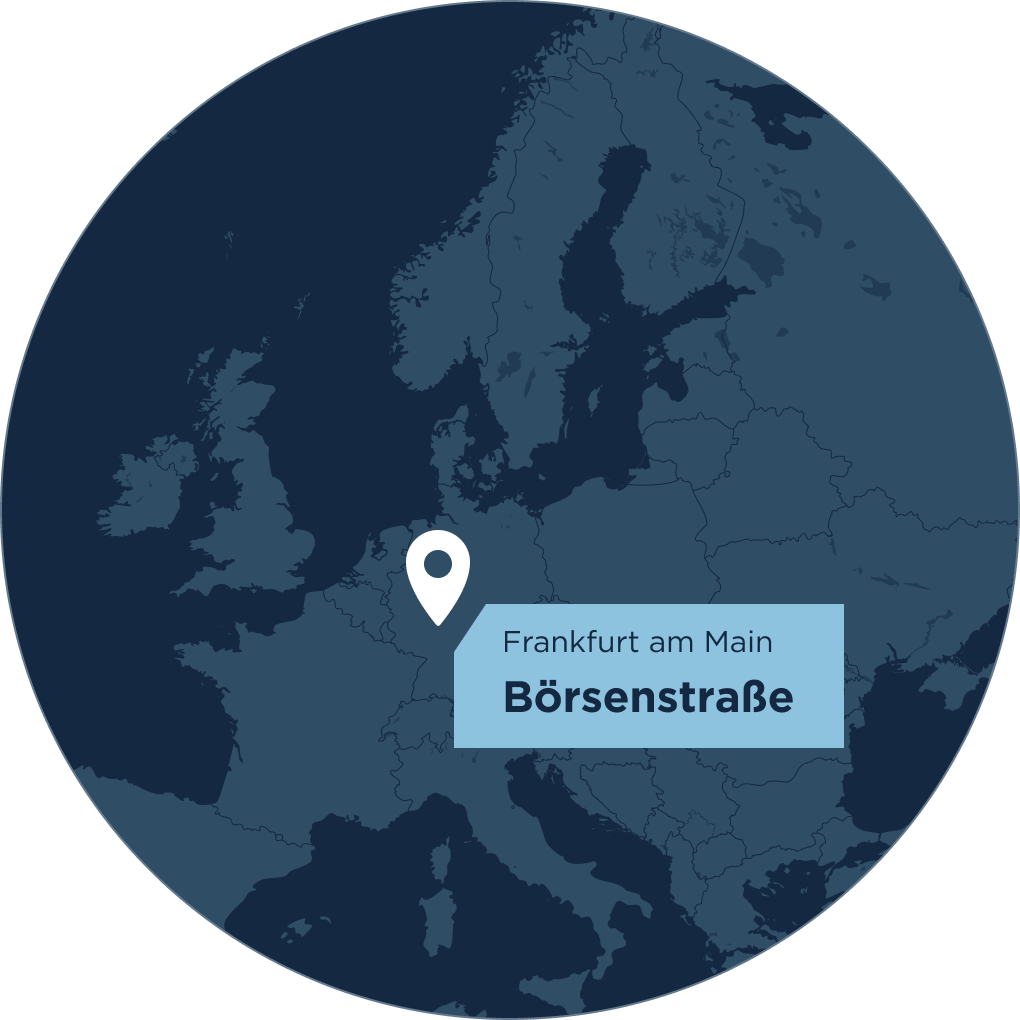 Map von dem Standort der hausInvest Immobilie Börsenstraße in Frankfurt