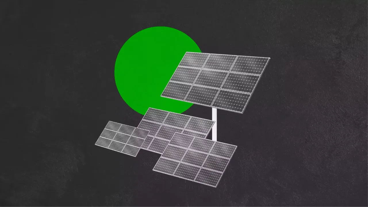 klimaVest: Solarpanel Grafik für den Solarfonds Teaser