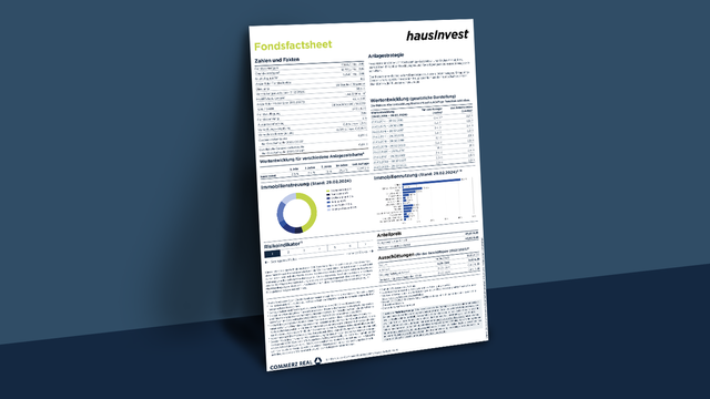 Es wird eine Vorschau für das Produkt Factsheet des hausInvest Fonds dargestellt.