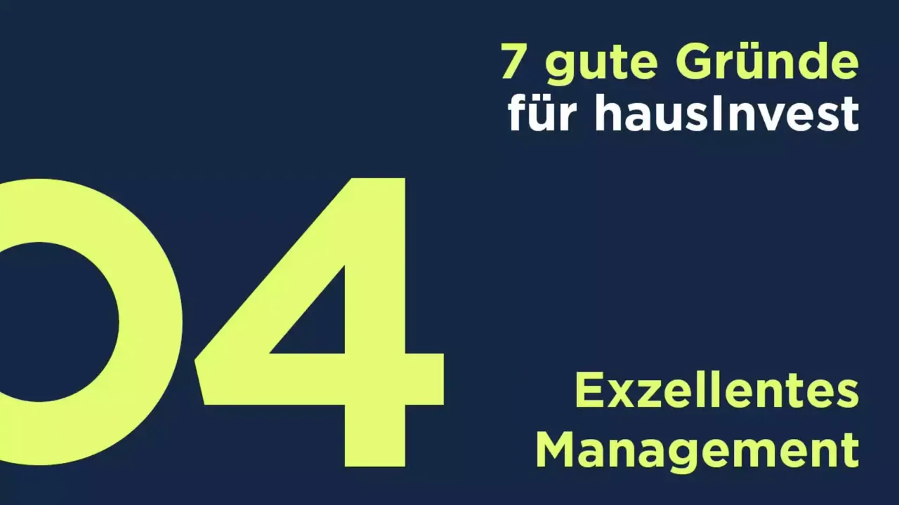 Es wird der vierte von insgesamt sieben guten Grund für eine Investition in den hausInvest-Fonds dargestellt.