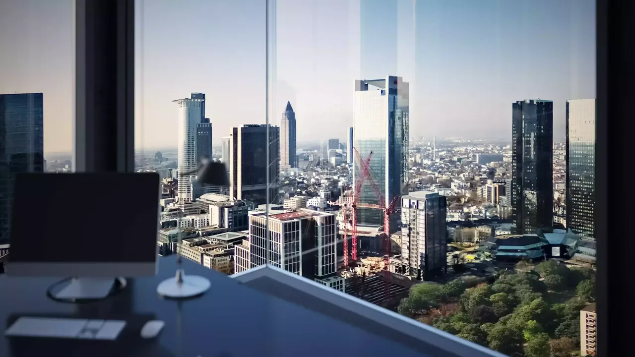 Innenansicht: Es wird ein Büro in der hausInvest Immobilie Omniturm in Frankfurt am Main abgebildet