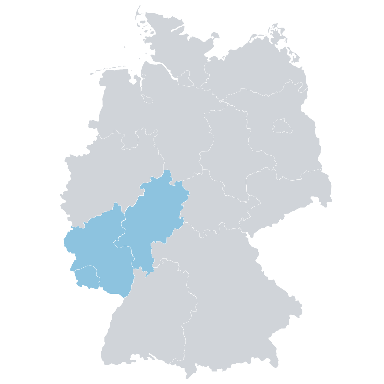 Grafik von der Deutschlandmarte mit der Markierung der Vertriebsregion Mitte