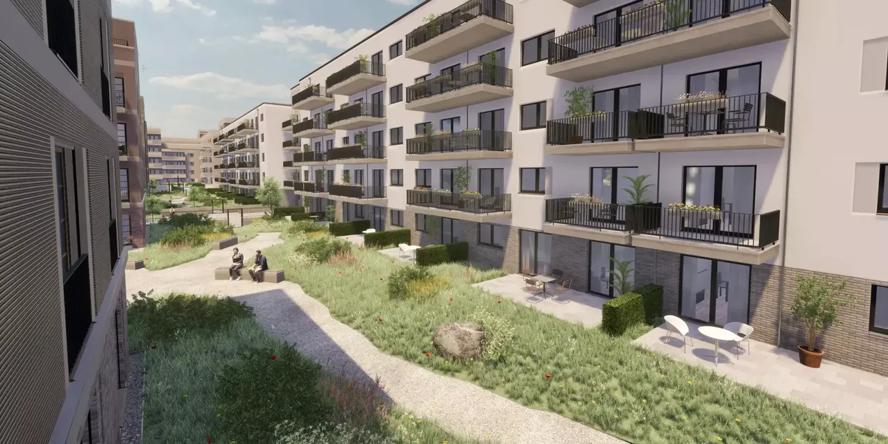 Außenansicht: Es wird die Fassade der hausInvest Immobilie Diamaltpark in München abgebildet